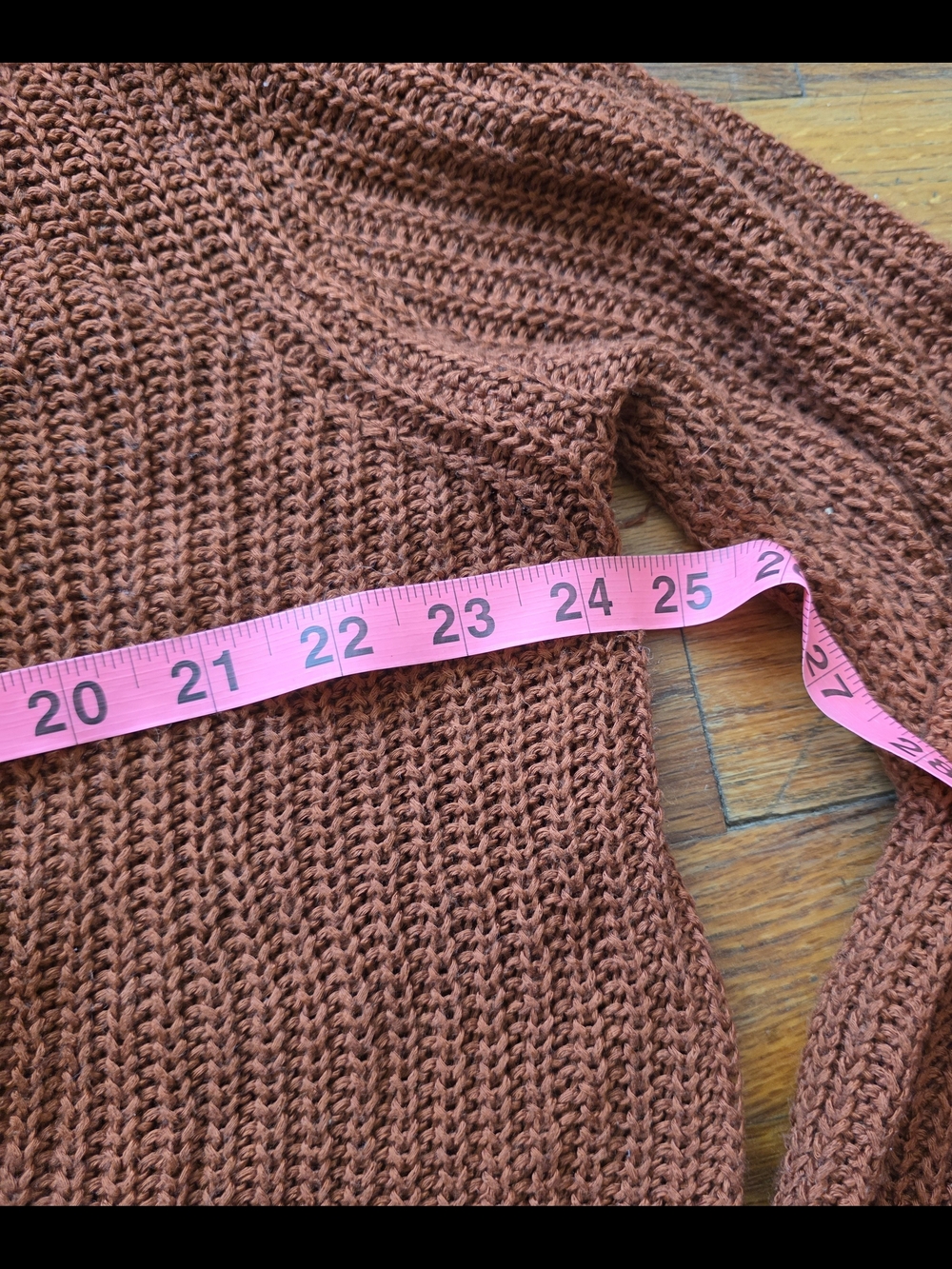 Open-Front Lace-Up Knit Cardigan - Rust - Picture 4 of 5